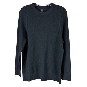 Lululemon Textured Knit Crewneck Sweater Heathered Black Men's Size Small EUC